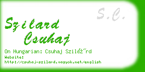 szilard csuhaj business card